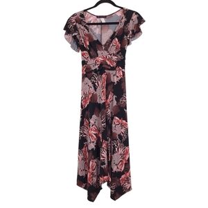 Volume One vintage Y2K floral babydoll midi dress whimsigoth handkerchief hem
